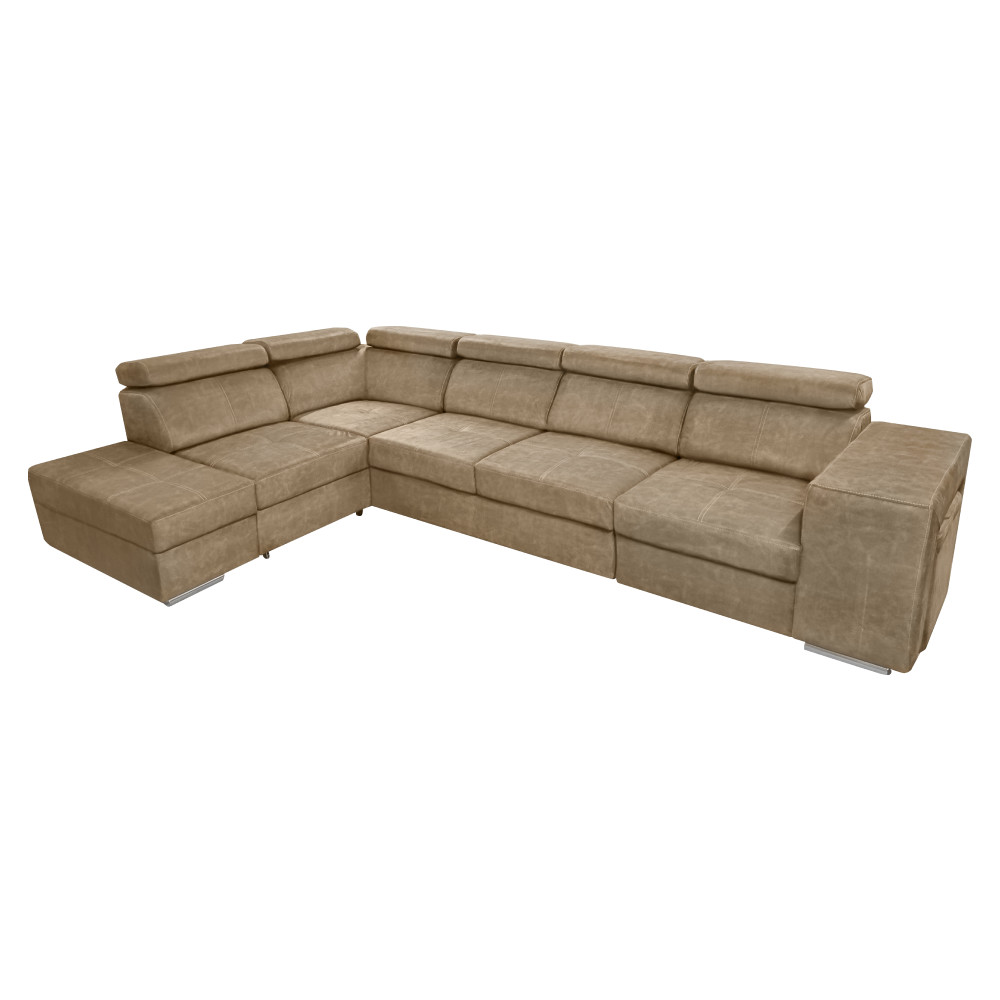 Ülőgarnitúra, bézs, balos, MALAGA BIG (RP)