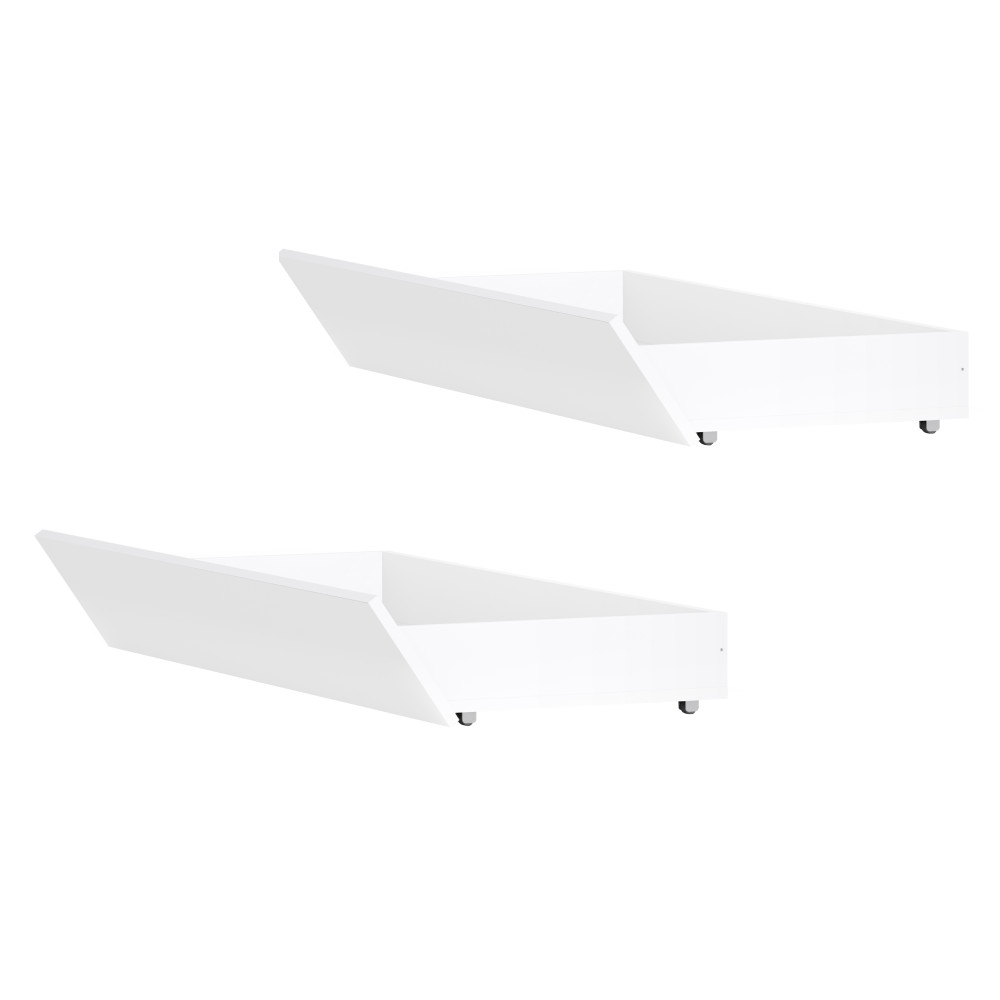 Fiókos konténer az ágy alá, 2 db-os szett, fehér, FLORENS (RP)