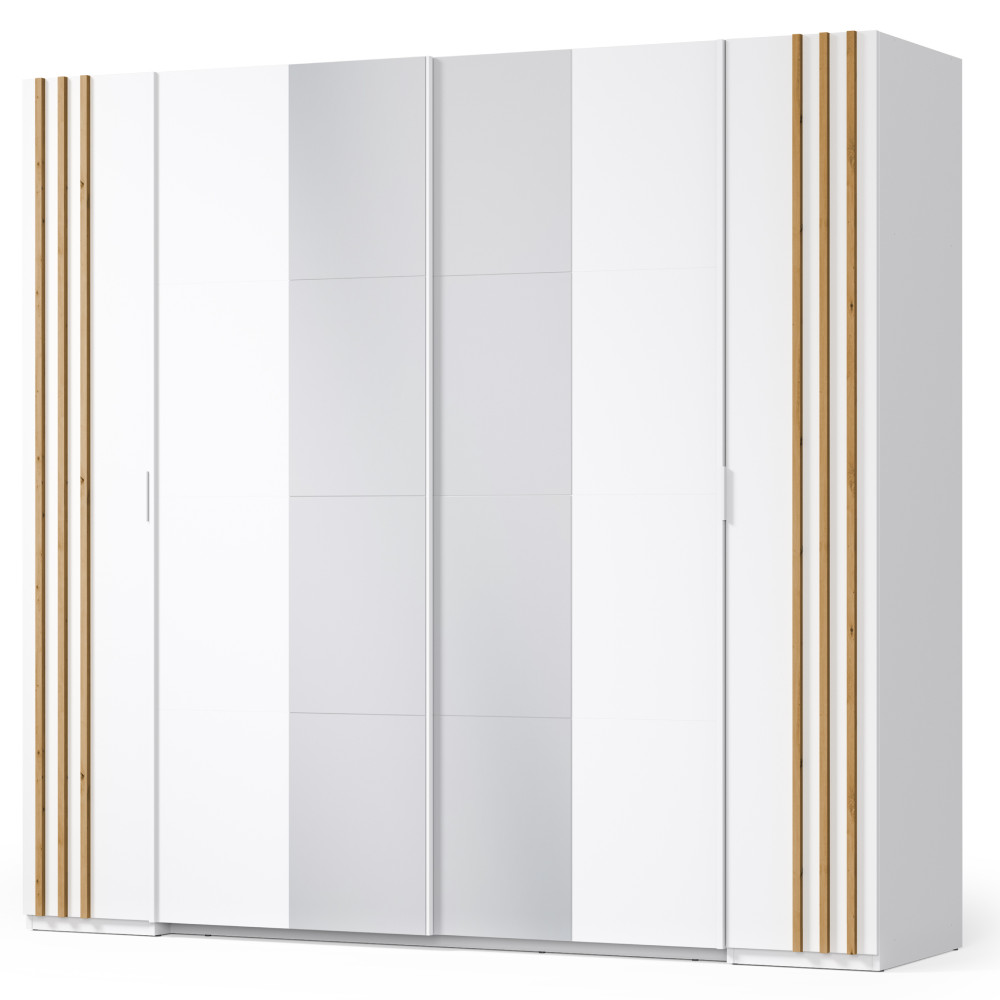 Szekrény, 2D, fehér/artisan tölgy, FLORENS (RP)