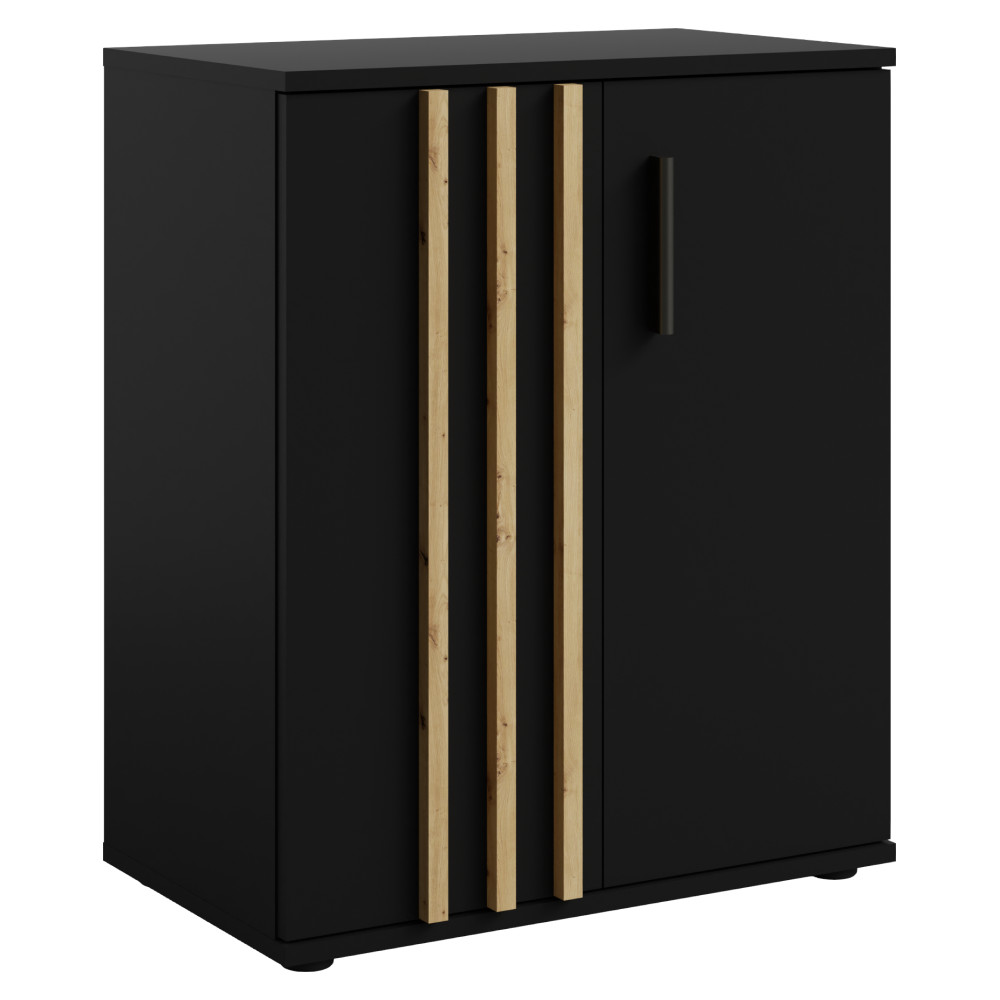 Komód, 2D, fekete/artisan tölgy, TOLIS TYP 1 (RP)