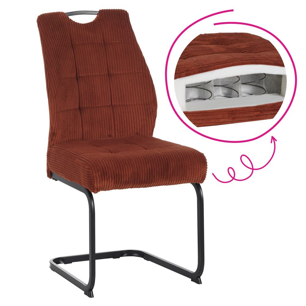 Étkezőszék, terrakotta/fekete, KELMA (RP)