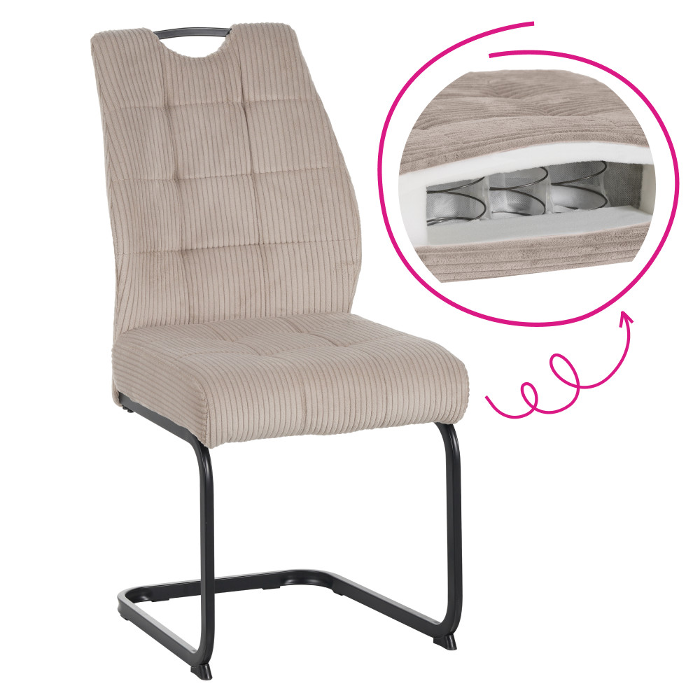 Étkezőszék, barnásszürke Taupe/fekete, KELMA (RP)