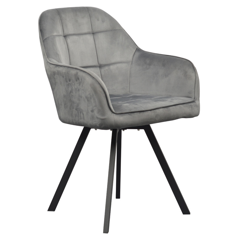 Forgó étkezőszék, sötétszürke Velvet szövet, SAMANTA (RP)