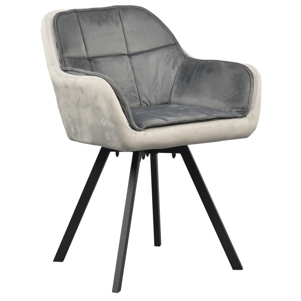 Forgó étkezőszék, szürke Velvet szövet, FLER (RP)