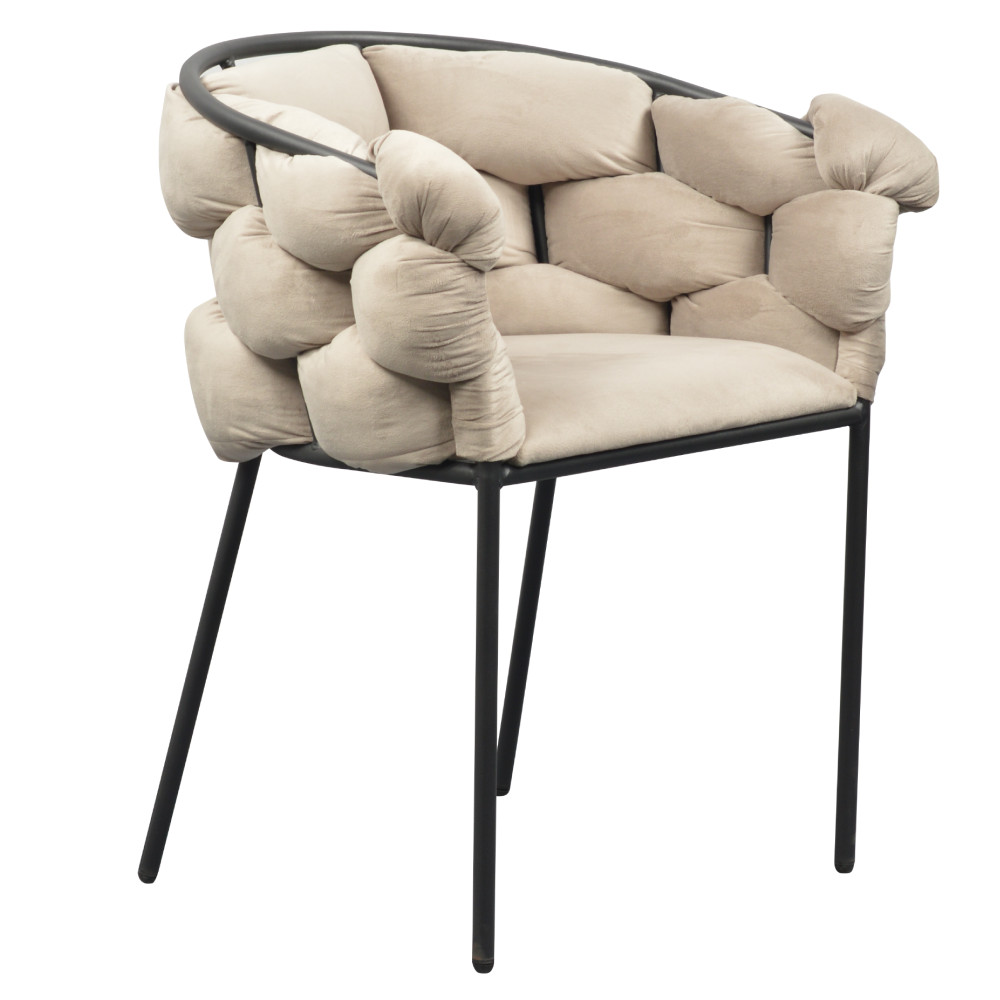 Étkezőszék, szürkésbarna Taupe Velvet szövet/fekete, DOROTA (RP)