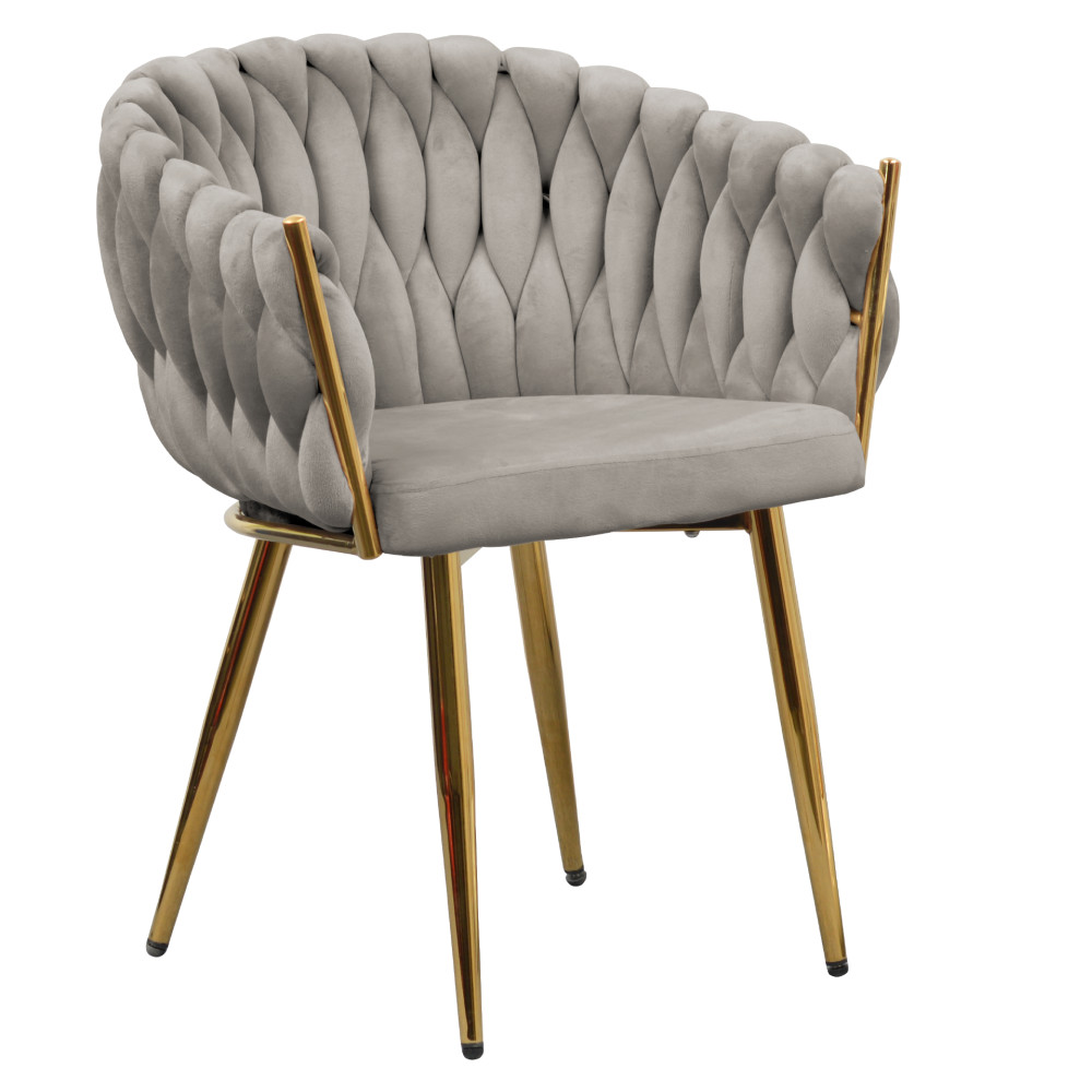Étkezőszék, szürkésbarna Taupe Velvet szövet/gold króm arany, DEILA (RP)