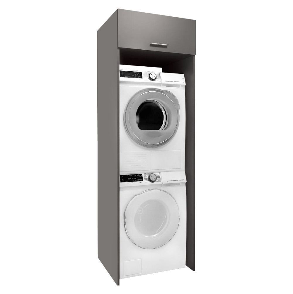 Szekrény mosógép és szárítógép fölé, grafit, JERGI (RP)