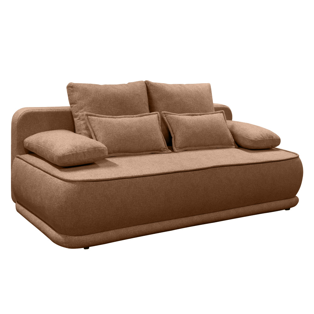 Kihúzható kanapé, barna melír, LAGO (RP)