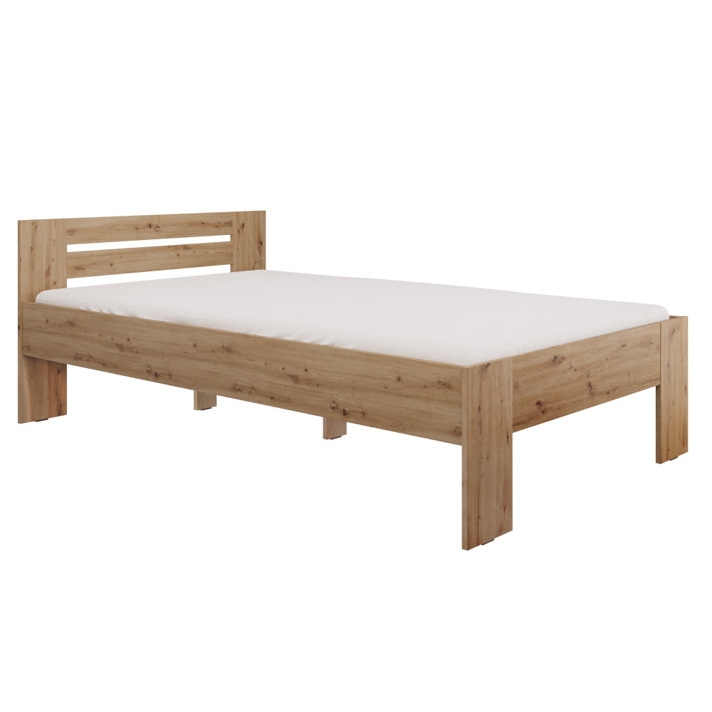 Ágy, 120x200, artisan tölgy, BASIS (RP)