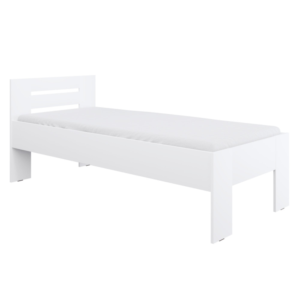 Ágy, 90x200, fehér, BASIS (RP)