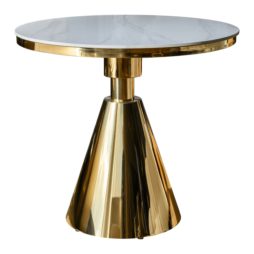 Étkezőasztal, arany/fehér márvány, GREIS TYP 1 (RP)