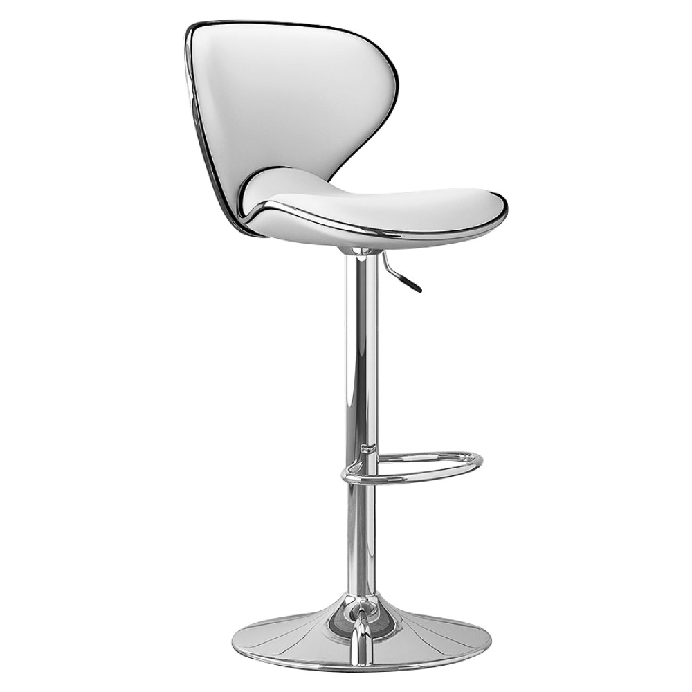 Bárszék, fehér/króm, HEDLI (RP)