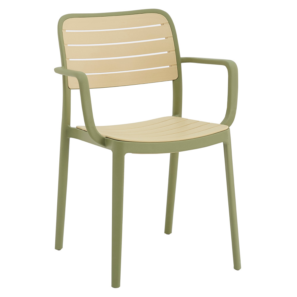 Rakásolható szék, zöld/bézs, KARDOS TYP 2 (RP)