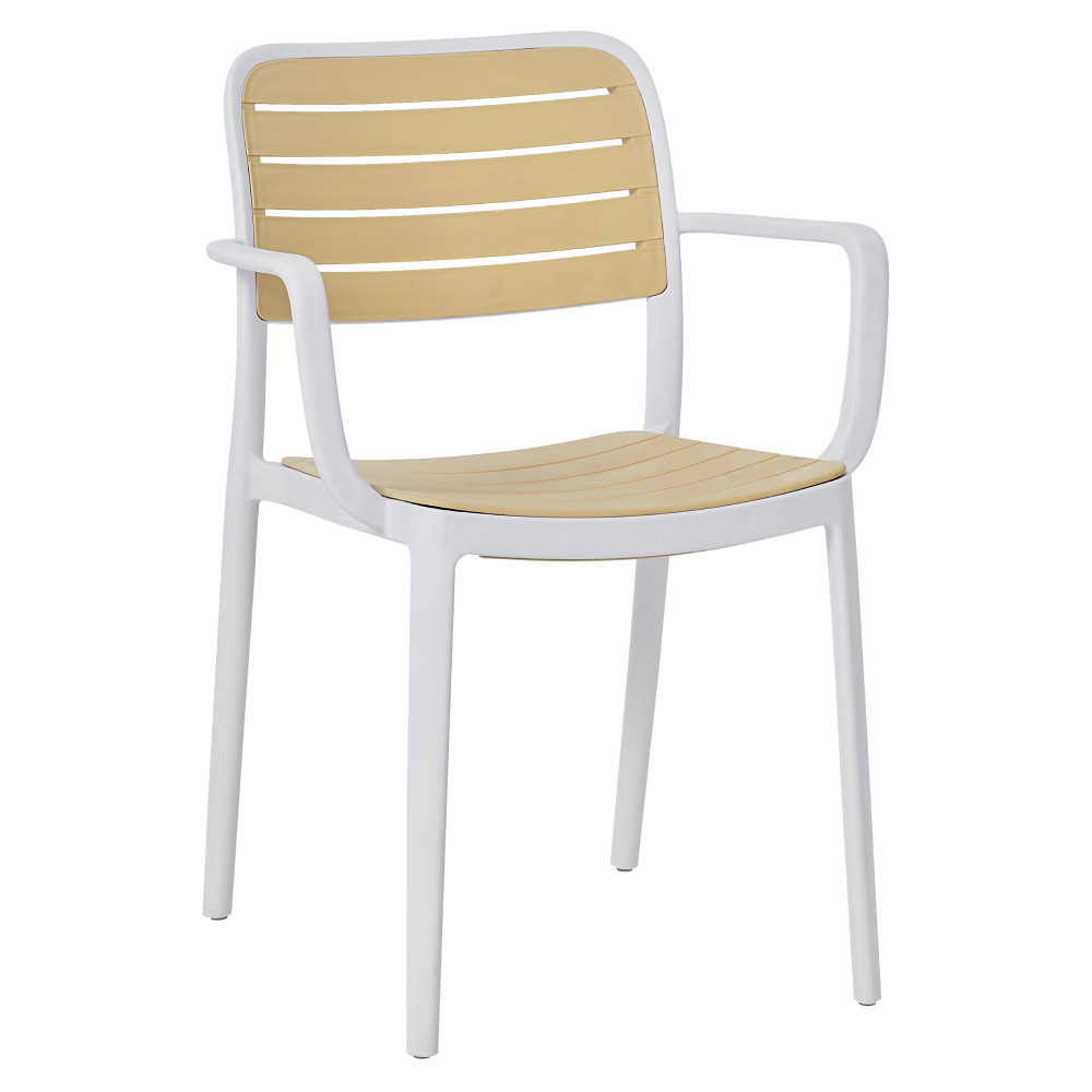 Rakásolható szék, fehér/bézs, KARDOS TYP 2 (RP)