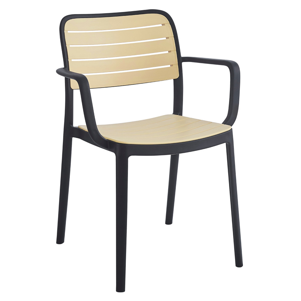 Rakásolható szék, fekete/bézs, KARDOS TYP 2 (RP)