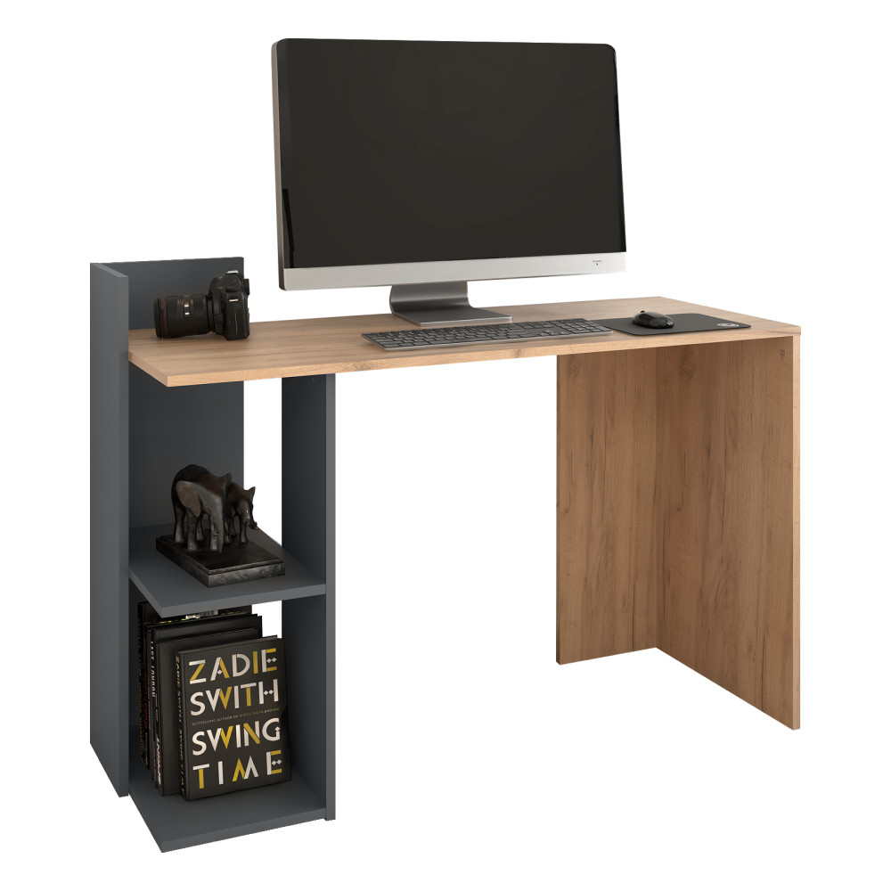 Számítógépasztal, tölgy craft arany/grafit, ZINO NEW (RP)