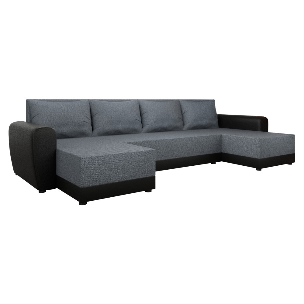 Univerzális ülőgarnitúra, szürke/fekete, DAKAR NEW U (RP)