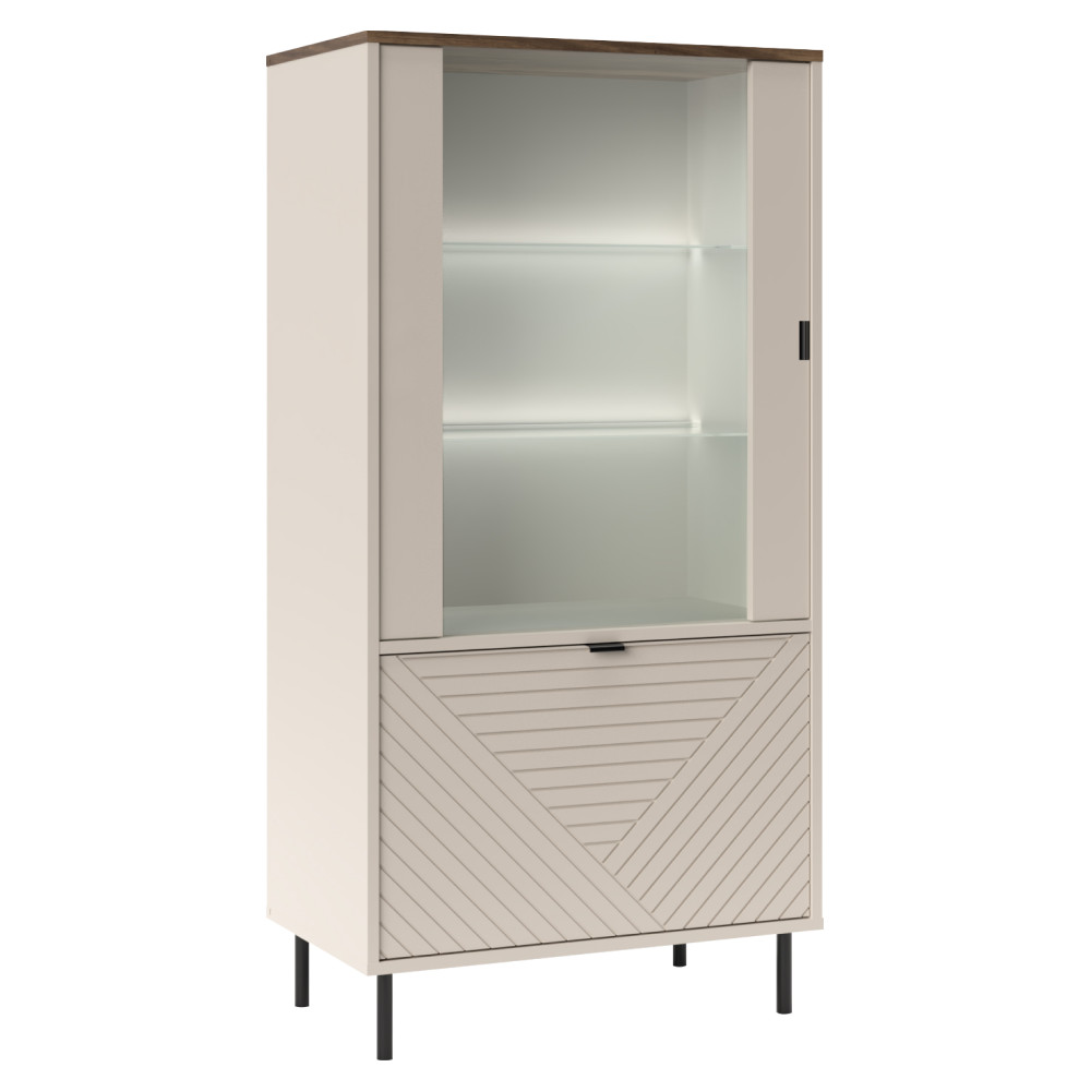 Alacsony vitrin, kasmír/castello tölgy, EYCO 1D1W (RP)