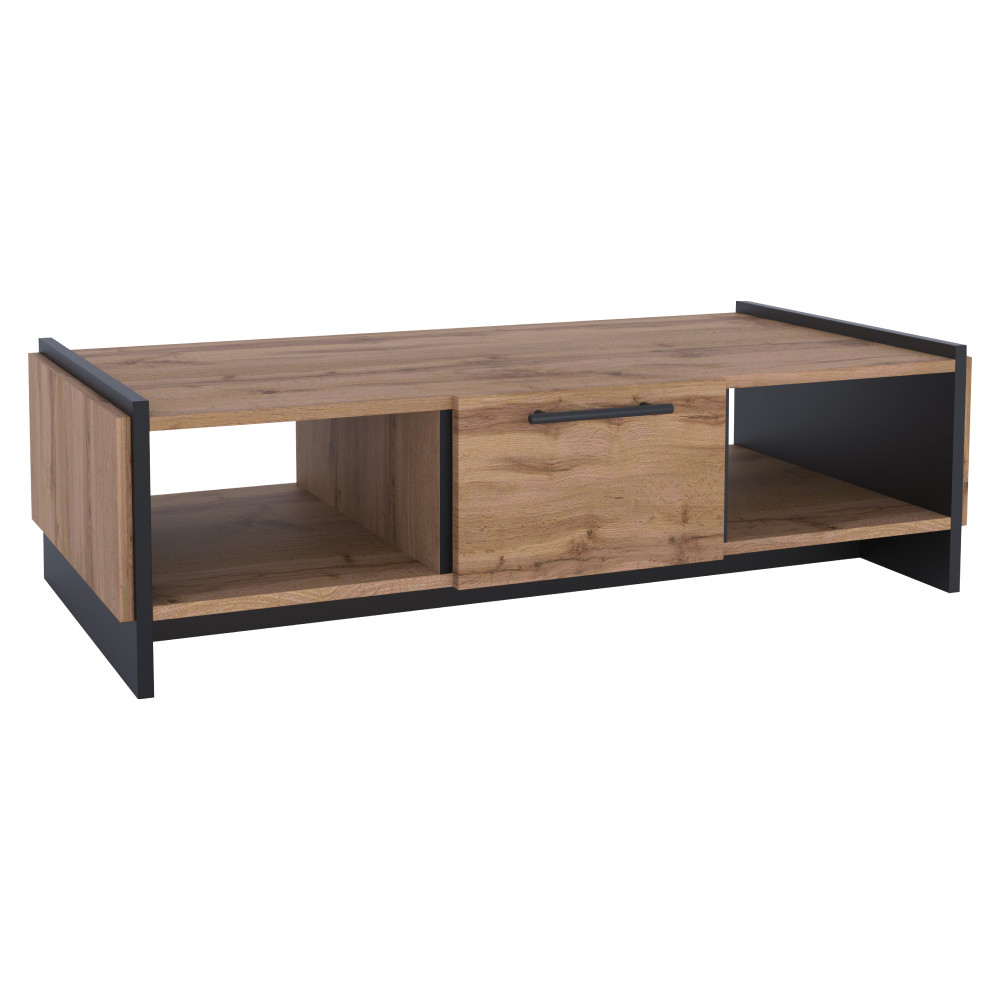 Dohányzóasztal, wotan tölgy/fekete, AMONI 1S (RP)