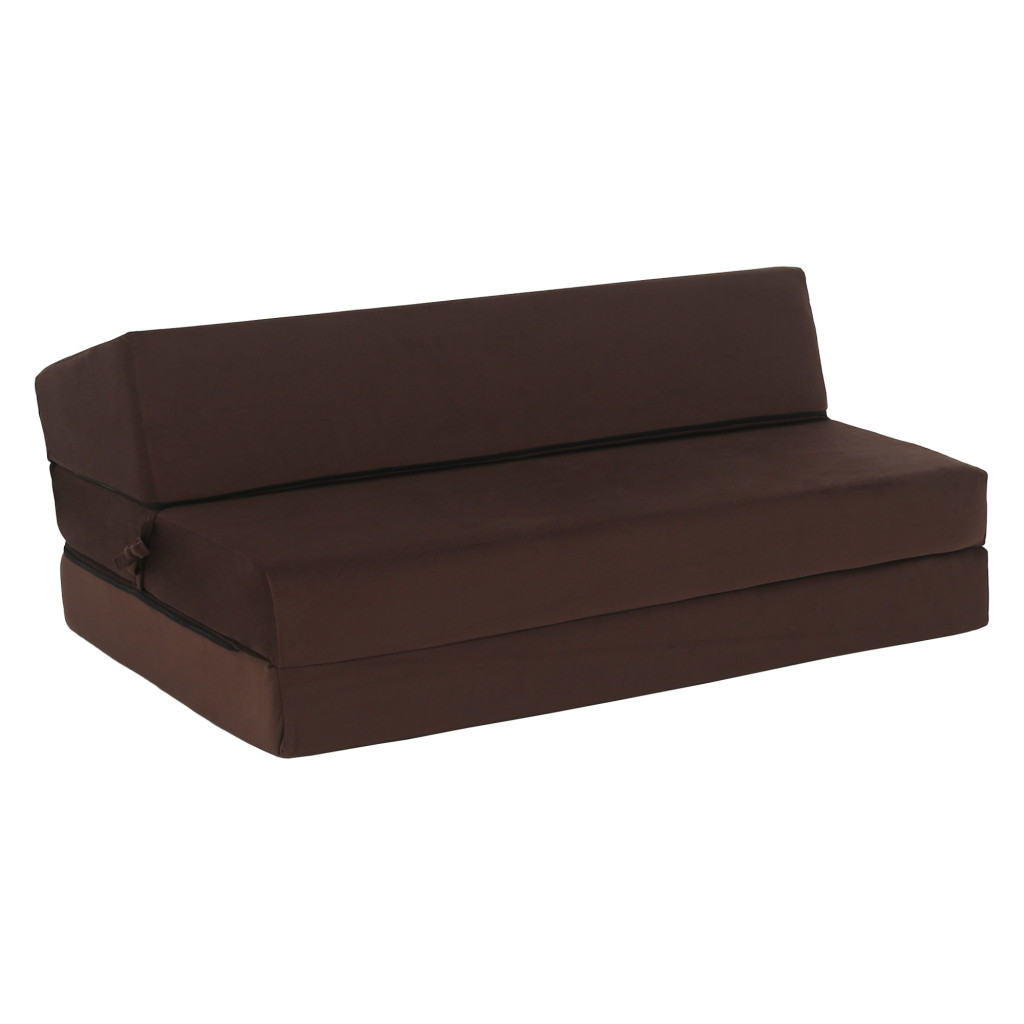 Összecsukható matrac/fotel, 2v1, barna, VEDIS (RP)