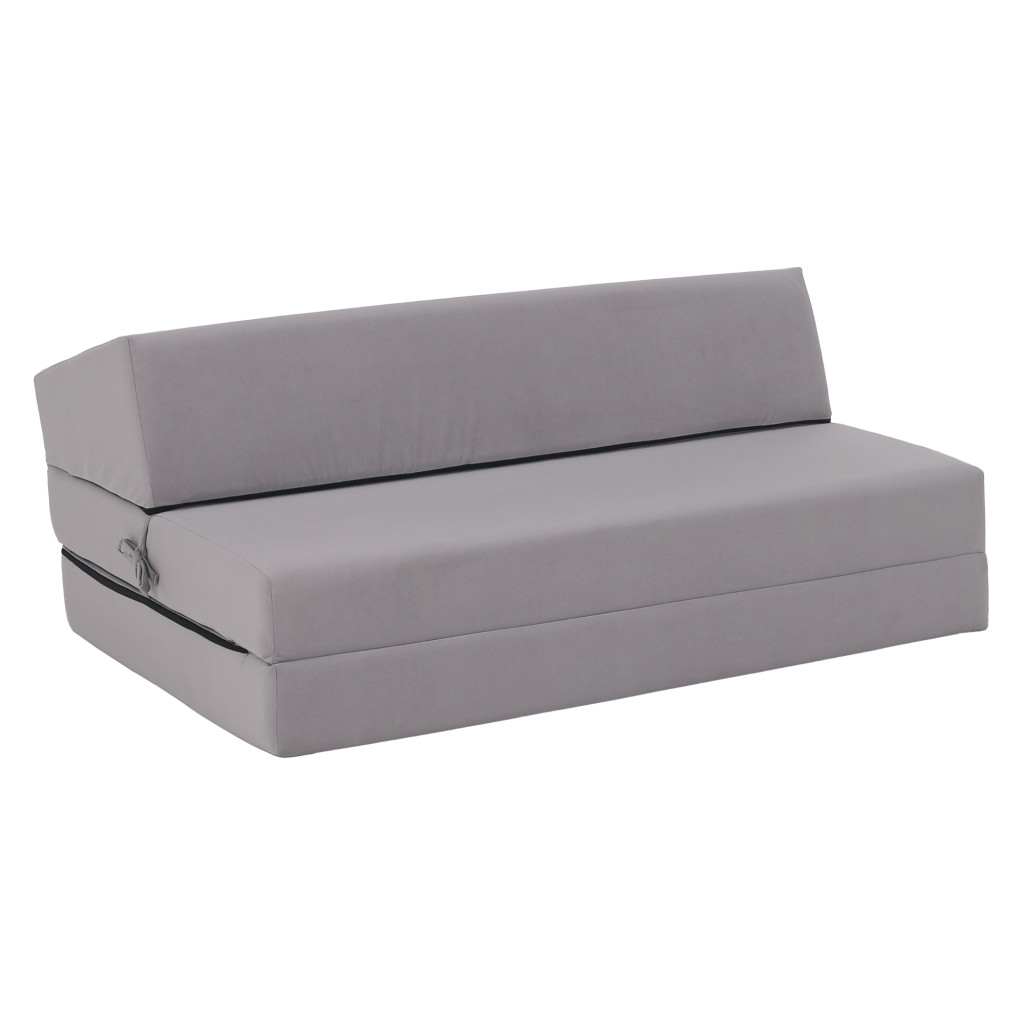 Összecsukható matrac/fotel, 2v1, világosszürke, VEDIS (RP)