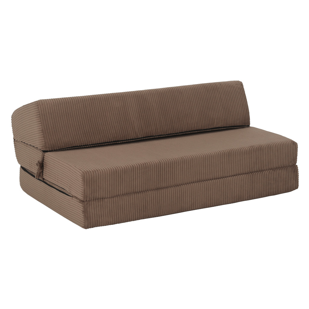 Összecsukható matrac/fotel, 2v1, világosbarna, VEDIS (RP)