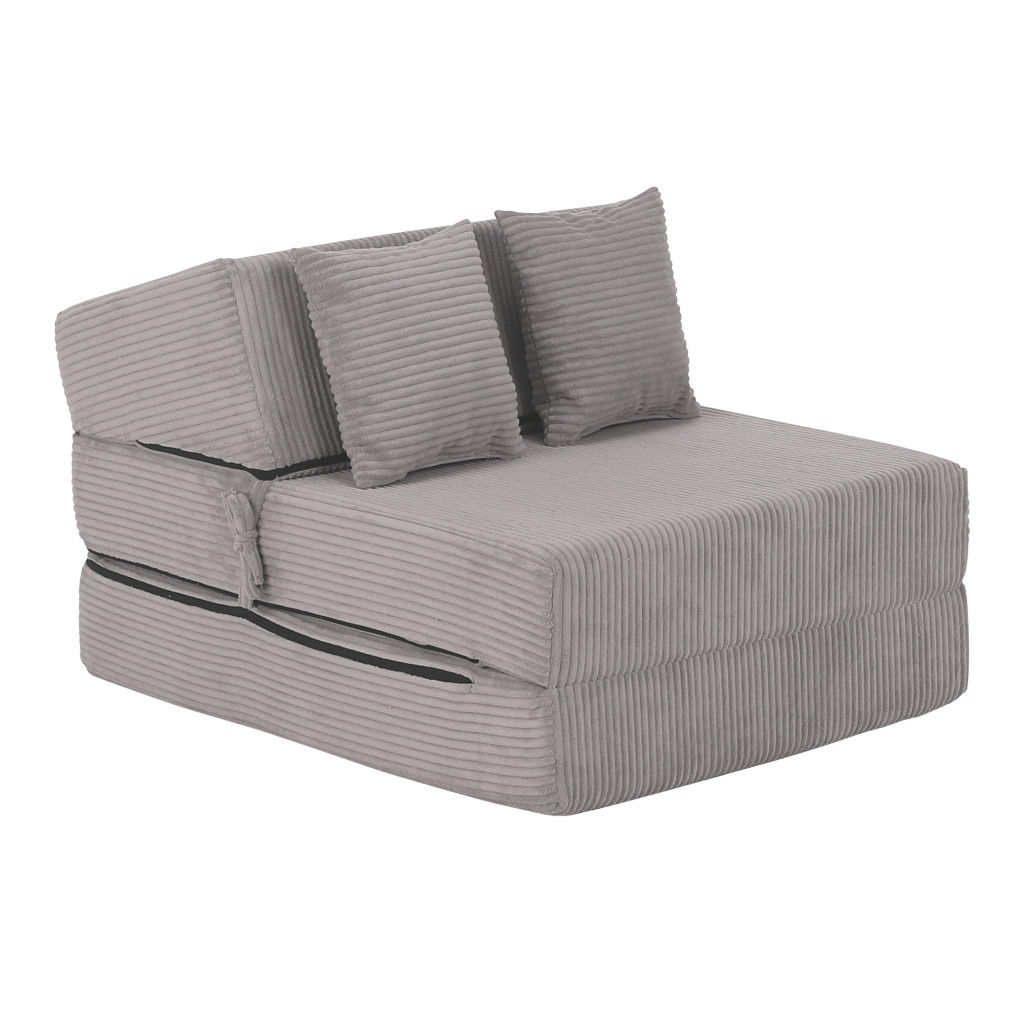 Összecsukható matrac/fotel, 2v1, szürke, PELOS (RP)