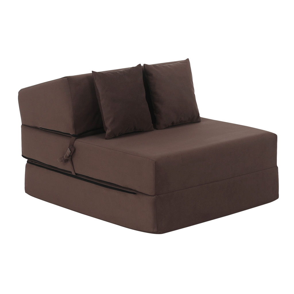 Összecsukható matrac/fotel, 2v1, barna Taupe, PELOS (RP)