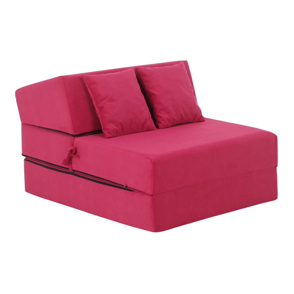 Összecsukható matrac/fotel, 2v1, rózsaszín magenta, PELOS (RP)