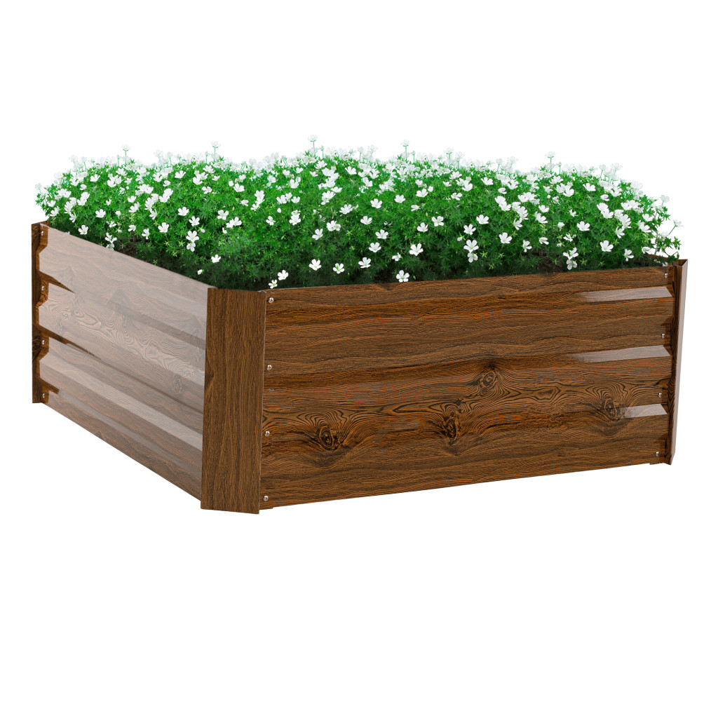 Magasított virágágy, barna, acél, NONKY TYP 3 (RP)