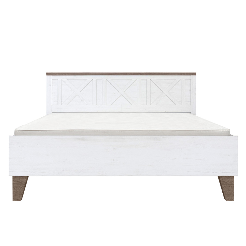 Ágy ágyráccsal, 160x200, canyon fenyő/sonoma trüffel tölgy, TEINA (RP)