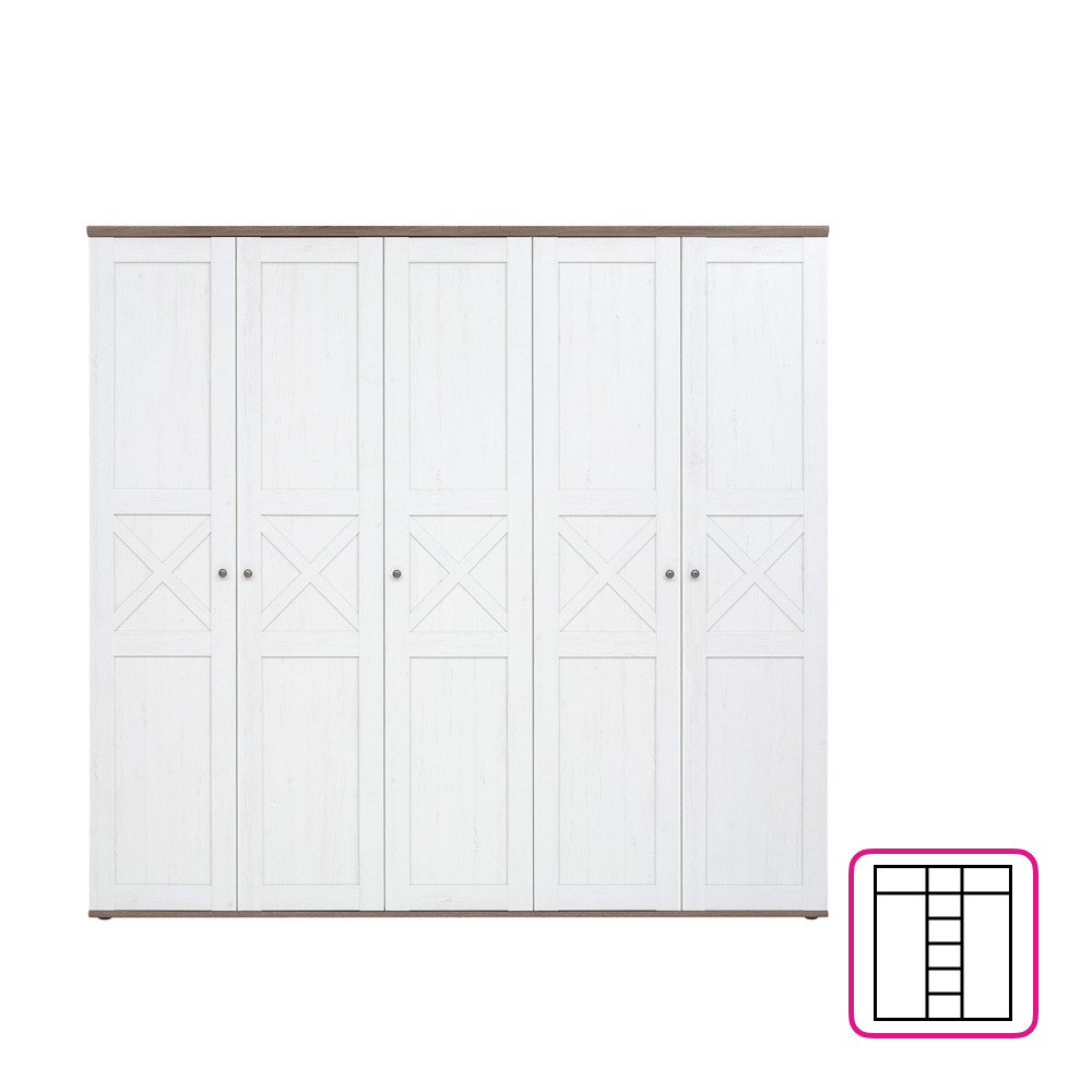 Szekrény, canyon fenyő/sonoma trüffel tölgy, TEINA SZF5D (RP)