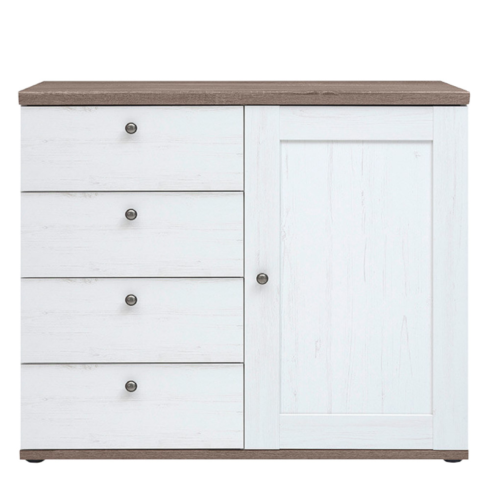 Komód, canyon fenyő/sonoma trüffel tölgy, TEINA KOM4S1D (RP)