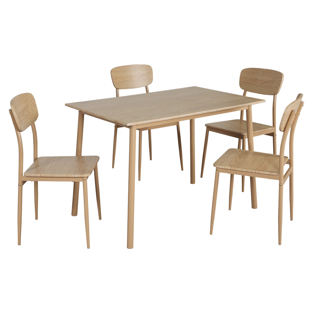 Étkezőgarnitúra 1+4, természetes tölgy, LAMIR (RP)