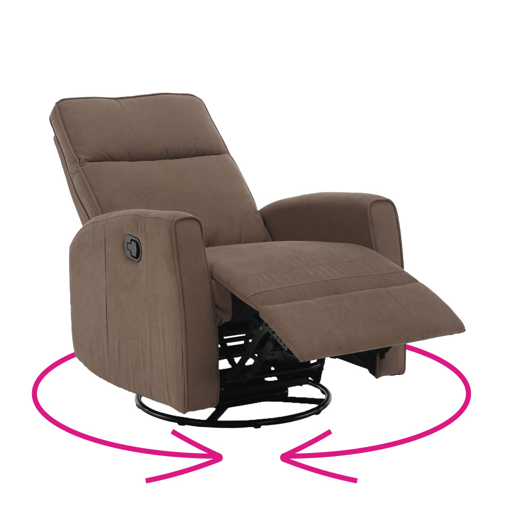 Relax forgószék fotel, szürkésbarna taupe, MEKENZI (RP)