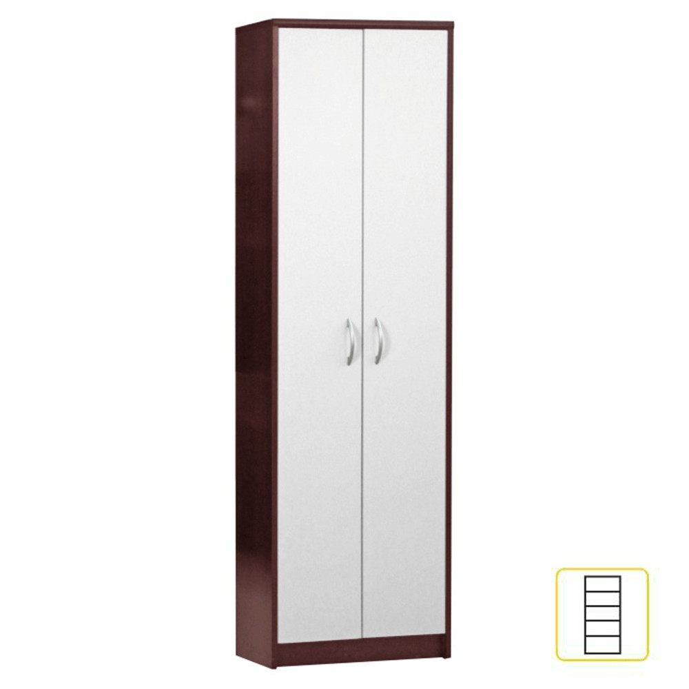 Polcos szekrény, wenge, fehér, MECKI (RP)