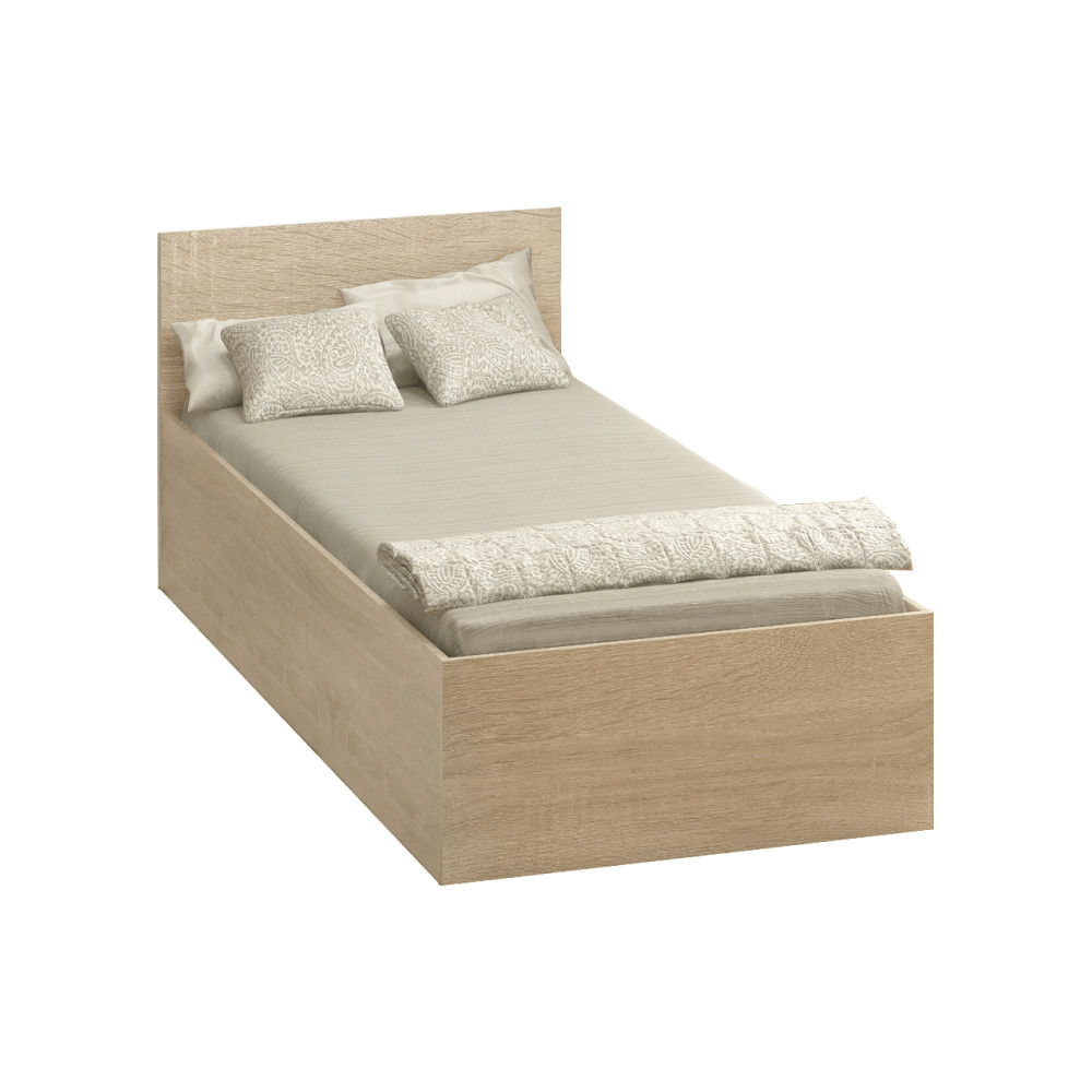 Ágy fém ráccsal és tárolóhellyel, 90x200, sonoma tölgy, DOLI (RP)