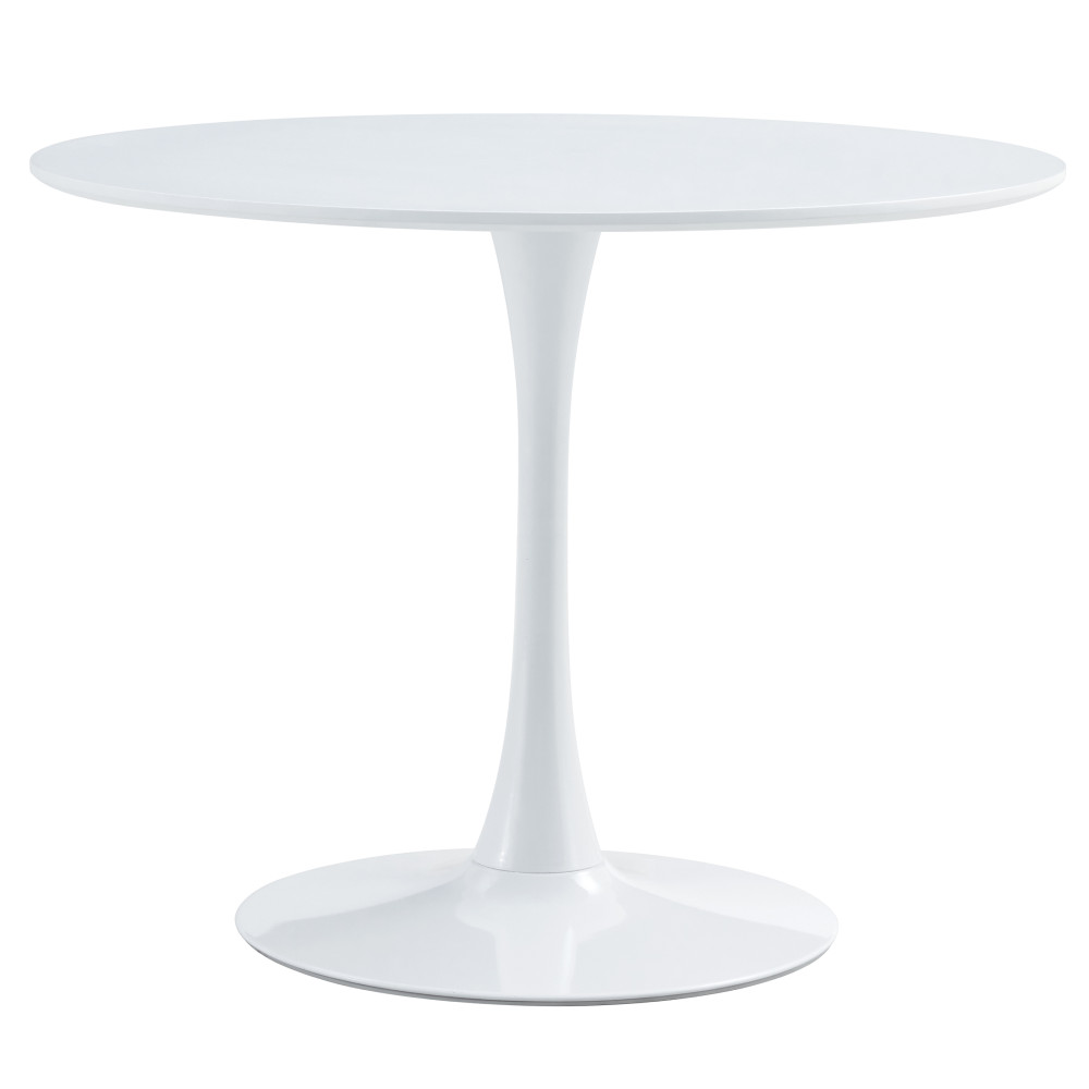 Étkezőasztal, kerek, fehér, matt, átmérő 110 cm, REVENTON NEW (RP)