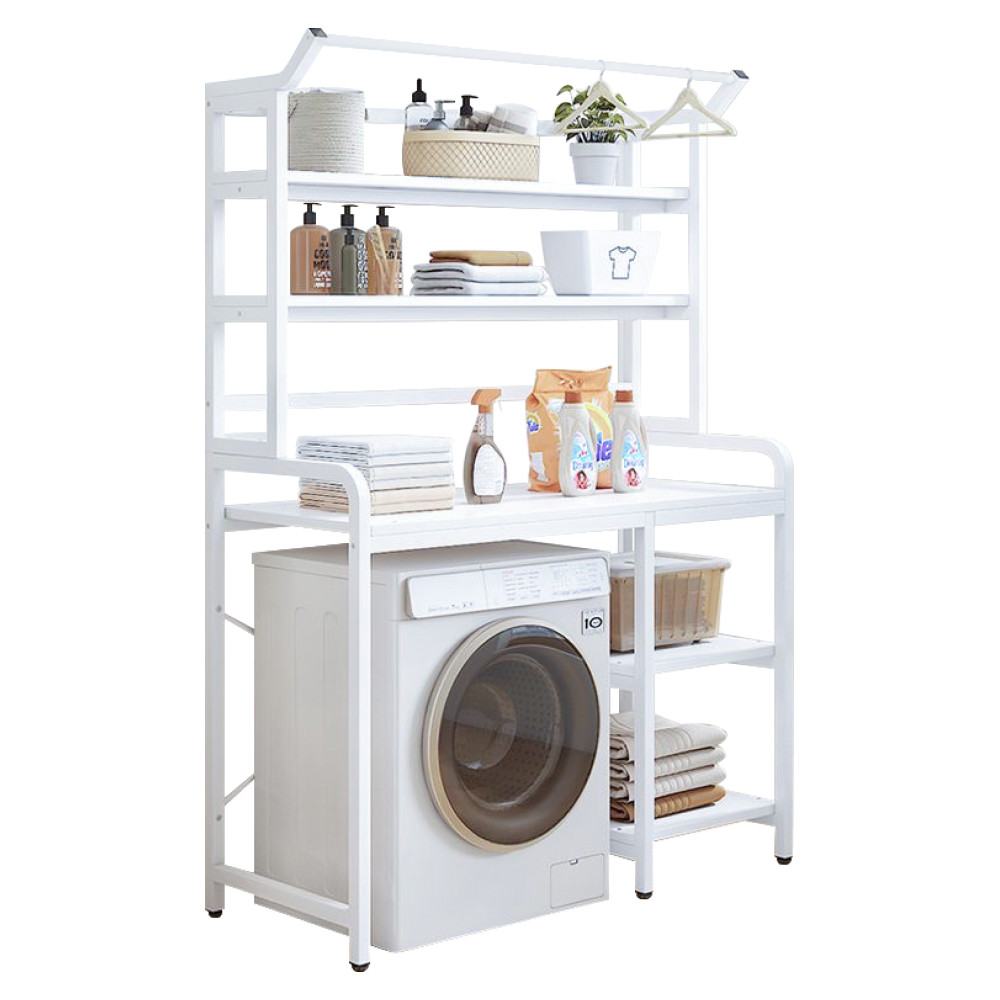 Polcállvány mosógép fölé, fehér, JABIR (RP)