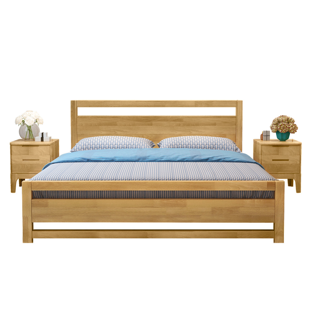 Franciaágy, 160x200, masszív fa, természetes, SHEILA (RP)