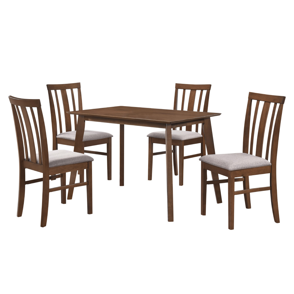 Étkezőgarnitúra 1+4, dió/bézs, ROIS SET (RP)