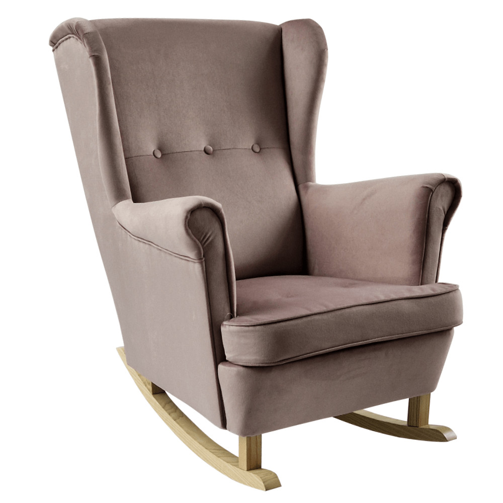 Füles hintafotel, rózsaszín/bükk, TEJA (RP)