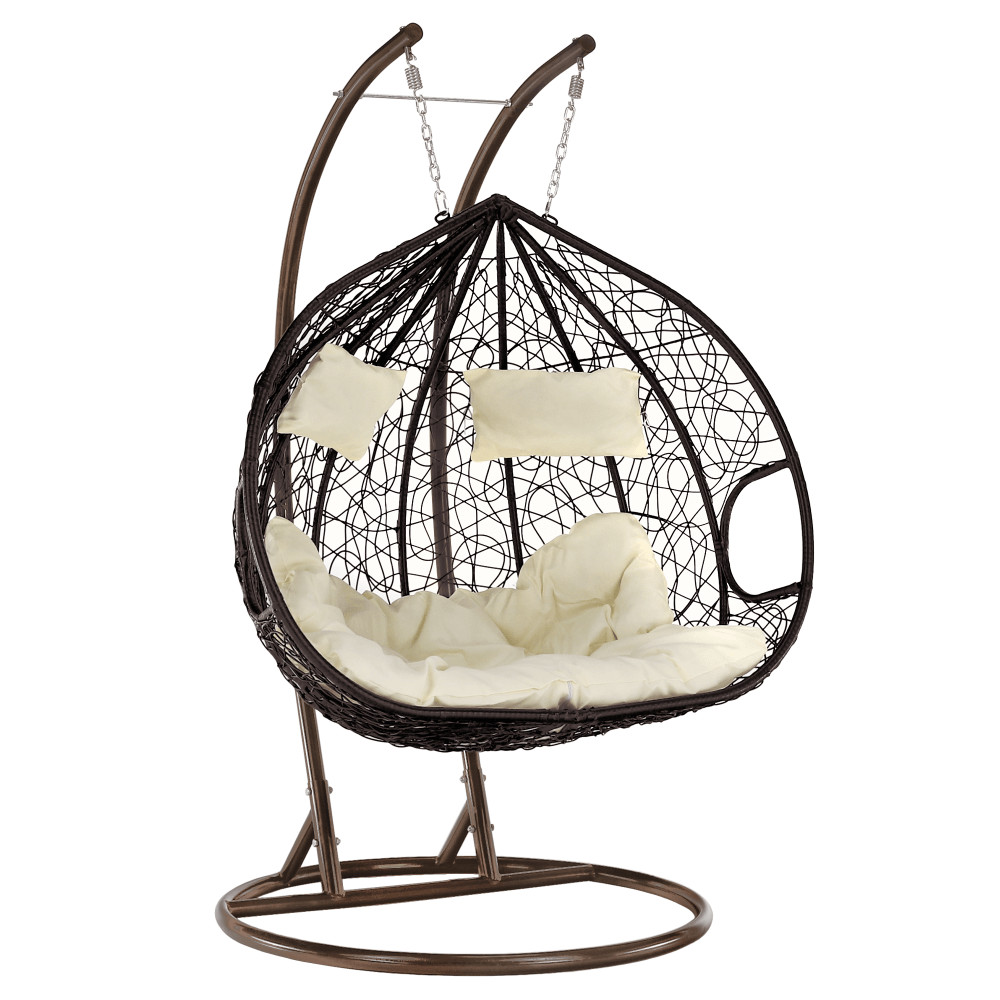 Függő dupla fotel, réz/barna/bézs, DALVEA 2 NEW (RP)