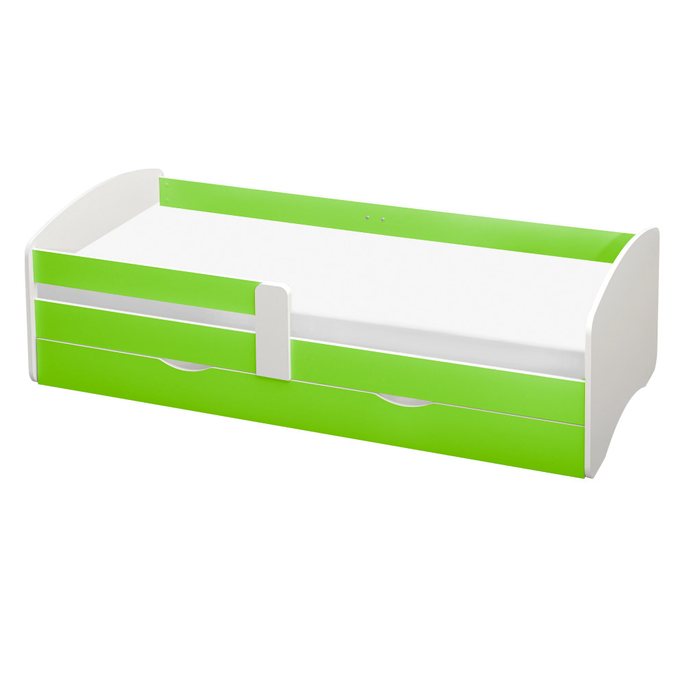 Ágy ráccsal és tárhellyel 80x160, fehér/zöld, COCOLINO (RP)