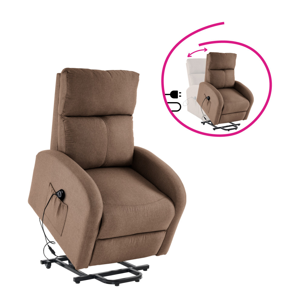 Állítható relaxációs fotel, világosbarna, NERIS (RP)