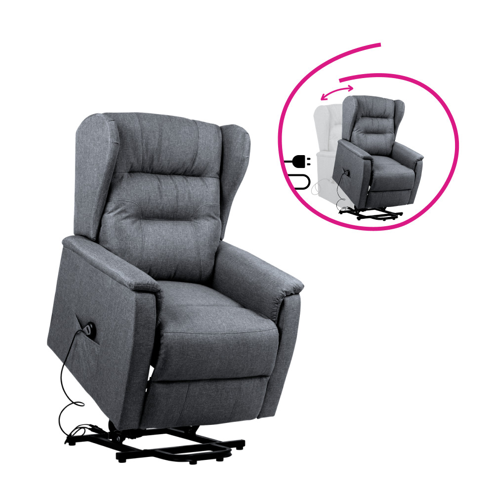 Állítható relaxációs fotel, világosszürke, DOURO (RP)