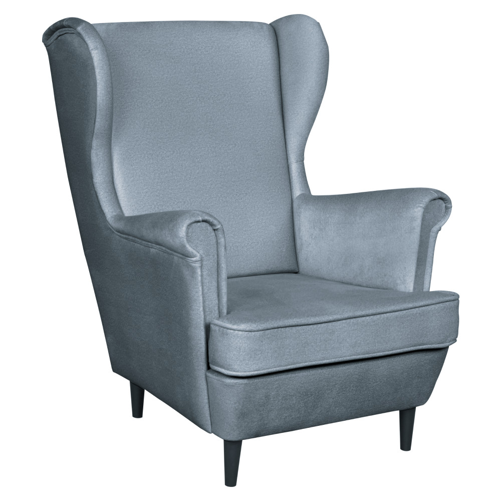 Füles fotel, szürkéskék/wenge, LEFO (RP)