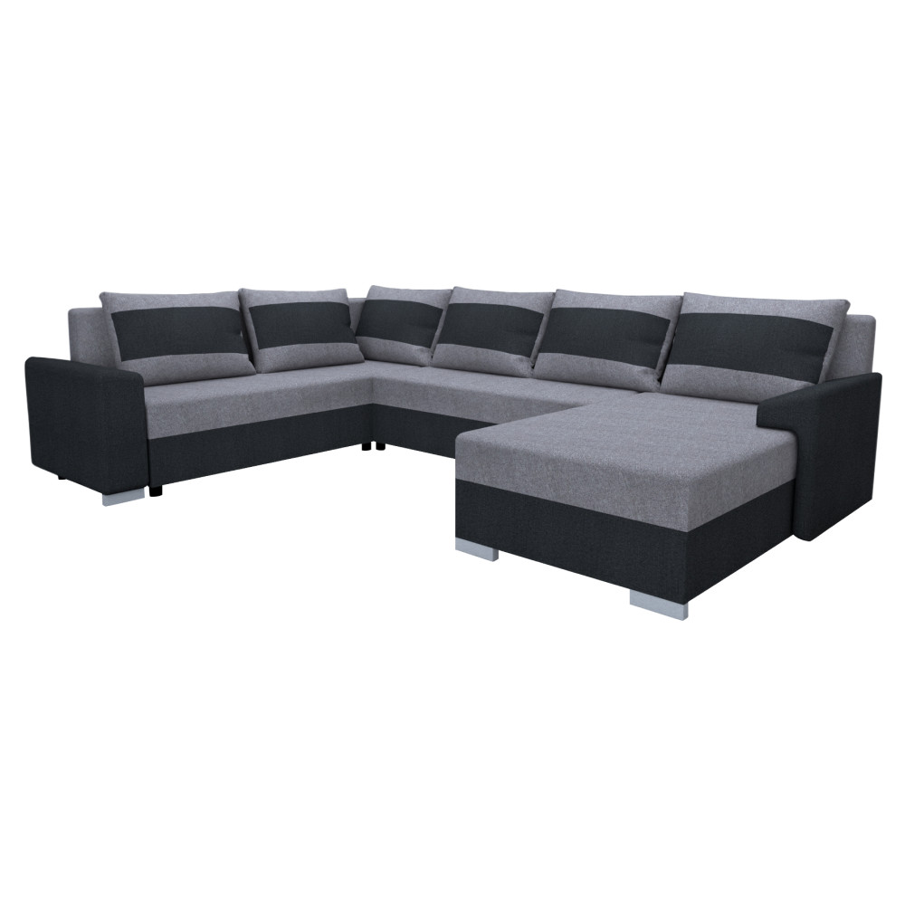 Univerzális ülőgarnitúra, sötétszürke/szürke, ANDRES U UNI (RP)