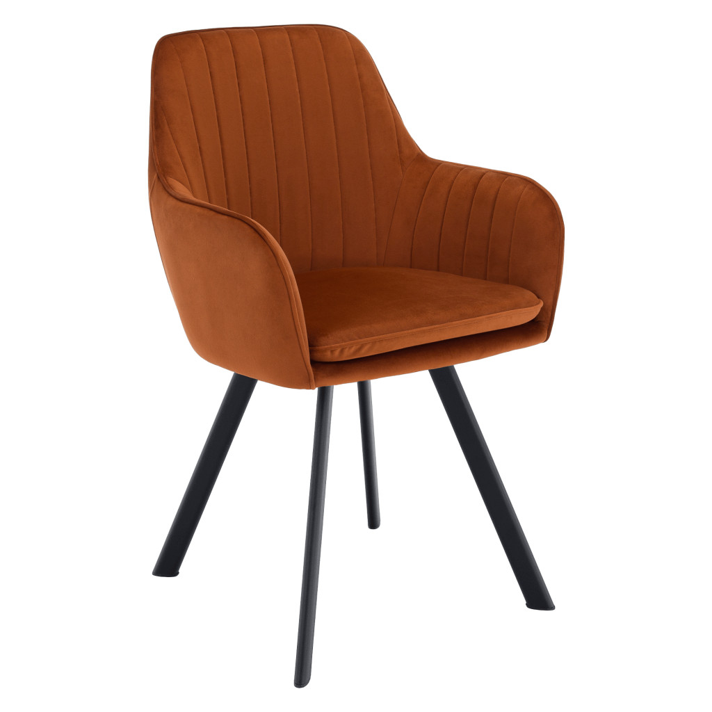 Design fotel, terrakotta Velvet szövet, AURIL (RP)