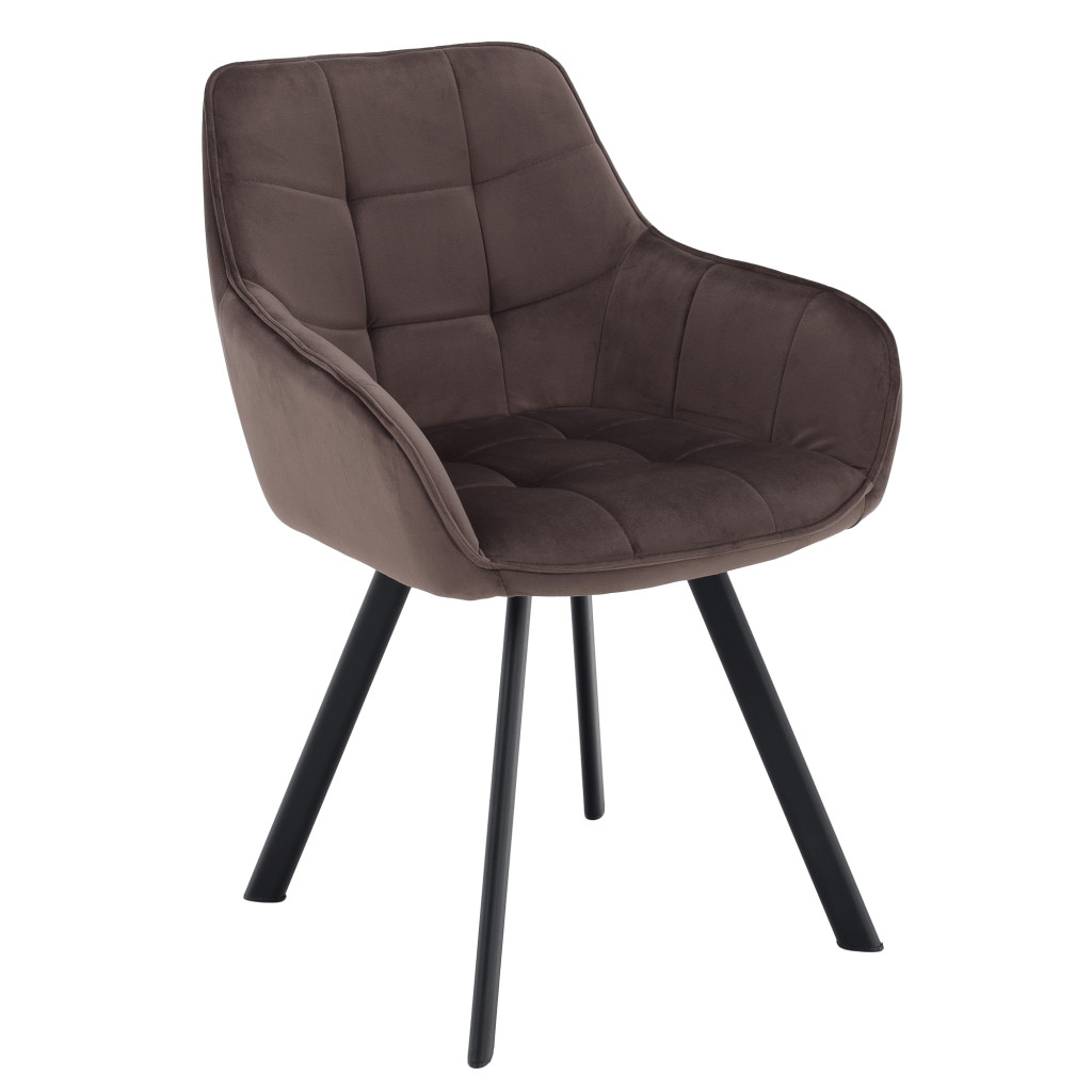 Design fotel, szürkésbarna Velvet/fekete, PETIN (RP)